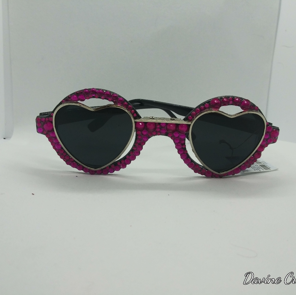 Hot Pink Heart Sunglasses